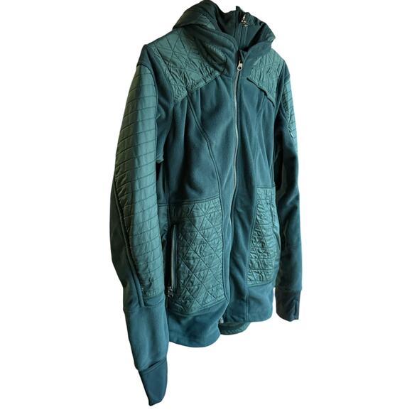 Lululemon Fleecy Keen Jacket II Women's Size 10 Fuel Green Hooded Casual Winter - Picture 6 of 16